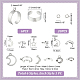 Unicraftale DIY Charms Cuff Ring Making Kit DIY-UN0004-86-4