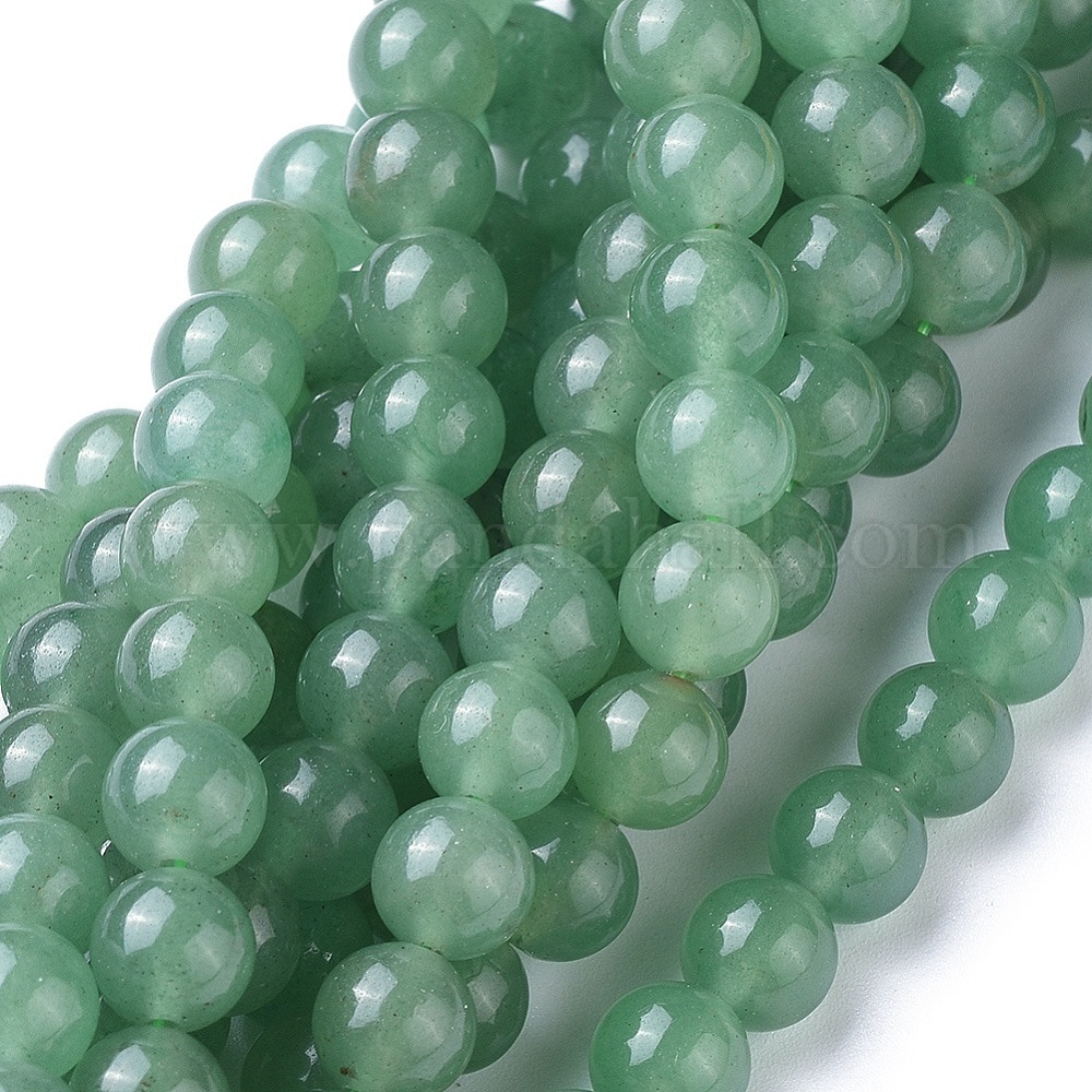 Lot De 24 Perles Rondes En Aventurine Naturelle 8mm - Vert - Pour Création De Bijoux