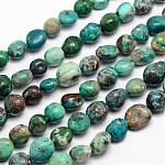 Hebras de perlas naturales crisocola, piedra caída, pepitas, 11~14x10~11mm, agujero: 1 mm, alrededor de 15.74 pulgada