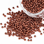 Perles de rocaille en verre teinté 11/0 grade a, ronde, Sienna, 2.3x1.5mm, Trou: 1mm, environ 5300 pcs/50 g