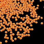 12/0 Grade A Round Glass Seed Beads, Baking Paint, Orange, 12/0, 2x1.5mm, Hole: 0.7mm, about 30000pcs/bag