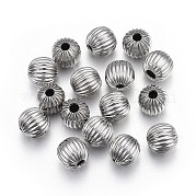 Рифленые бусины из нержавеющей стали марки 304 STAS-P218-24-6mm