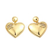 Серьги-подвески из латуни с микропаве EJEW-L097-27G