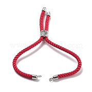 Серебряные браслеты из витого нейлонового шнура DIY-B066-03P-21