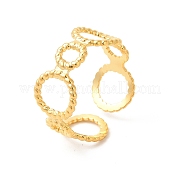 Ионное покрытие (ip) 304 круглое кольцо из нержавеющей стали с открытой манжетой для женщин RJEW-E063-25G