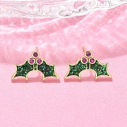 Латунные микро проложить серьги стержня кубического циркония EJEW-Q015-08G