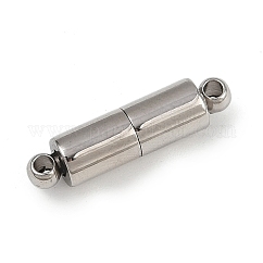 Magnetverschlüsse aus Edelstahl 304, Kolumne, Edelstahl Farbe, 20.5x5 mm, Bohrung: 1.6 mm