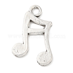 Tibetischen Stil Zink-Legierung Anhänger, Bleifrei und cadmium frei, Musiknote, Antik Silber Farbe, 17x12x1.3 mm, Bohrung: 1.5 mm, ca. 714 Stk. / 500 g