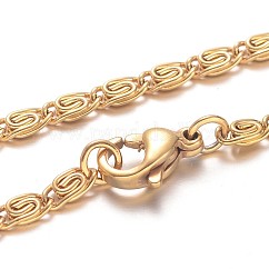 Collares de cadena Lumachina de acero inoxidable 304, con cierre de langosta, dorado, 17.7 pulgada (45 cm), 2.6mm