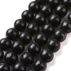 Fili di perle di shungite naturale, grado ab, tondo, 8mm, circa 46~48pcs/filo, 14.88~15.24'' (37.8~38.7 cm)