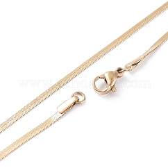 Collares de cadena de serpiente de acero inoxidable 304 con revestimiento al vacío de PVD, Plateado de larga duración, con broches de langosta, dorado, 17.7 pulgada (45 cm), 2mm