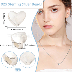6 Stück 925 Sterlingsilberperlen&nbsp;STER-BBC0008-76