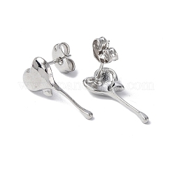 Anlaufgeschützte Ohrstecker aus schmelzendem Herz aus Edelstahl 304 für Damen&nbsp;EJEW-F300-14P