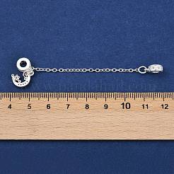 Europäische Sicherheitsketten aus Messing mit klarem Zirkonia und Anhängern&nbsp;KK-L236-16D-S