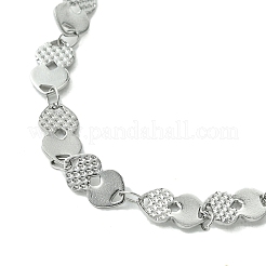 Pulseras de eslabones de corazón de acero inoxidable 304 que no se deslustran para mujer&nbsp;BJEW-A007-02P