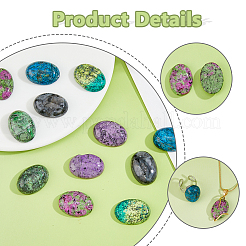 12 Stück 6 Stile natürlicher Rubin in Zoisit & Sesamjaspis/Kiwijaspis & Larvikit & Ripple-Jaspis-Cabochons&nbsp;G-FH0002-63B