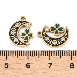 304 Edelstahl Emaille mit Strass-Anhängern&nbsp;STAS-Z188-04G