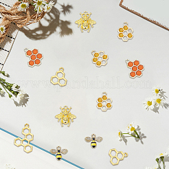 45 colgante de aleación de esmalte con forma de abeja y panal&nbsp;ENAM-SC0007-02