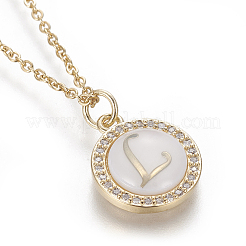 Colliers pendentif initiale en laiton&nbsp;NJEW-I230-24G-L