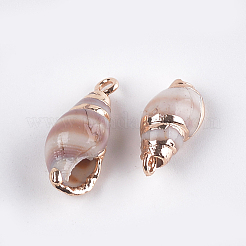 Ciondoli a conchiglia spirale elettroplate&nbsp;SSHEL-T006-13