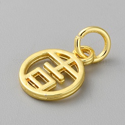 Pendentifs en alliage avec caractères chinois&nbsp;LS-FIND-WH0159-63G-27