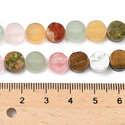 Natürliche gemischte Stein flache runde Perlenstränge&nbsp;G-M454-B01