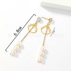 Boucles d'oreilles à tige en acier inoxydable 201 à pompon doux&nbsp;SA4259-2