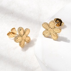 Boucles d'oreilles à tige en acier inoxydable 304 en forme de fleur&nbsp;EJEW-G453-09G