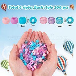 1200 Stück 2 Stil 3 Farben undurchsichtige und transparente europäische Acrylperlen&nbsp;OACR-SZ0001-27