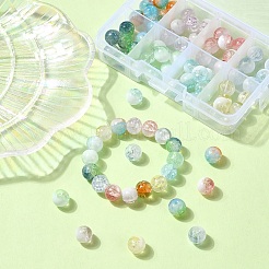 80pcs 8 Farben transparente Knisterglasperlen&nbsp;GLAA-YW0003-50