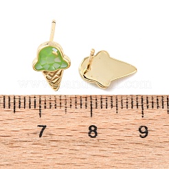 Ohrstecker aus Messing mit Emaille-Eiscreme&nbsp;EJEW-I322-17G