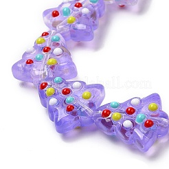 Brins de perles de verre bosselées faites à la main&nbsp;LAMP-F032-08M