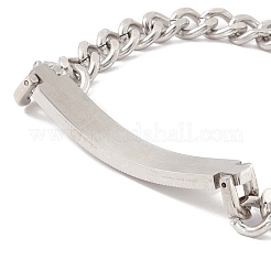 Rechteckiges Gliederarmband aus 304 Edelstahl mit Kristall-Strass für Männer und Frauen&nbsp;STAS-P304-13P