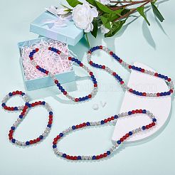 Collane di perline rotonde in argilla polimerica con strass&nbsp;NJEW-SW00049-03