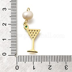 Ottone micro spianare pendenti zirconi&nbsp;KK-Z093-23G-02
