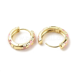 Arracadas con flor esmaltada&nbsp;EJEW-G290-03G-F
