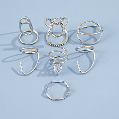 7 Stück Aluminium Fingernagelringe&nbsp;RJEW-D114-01P