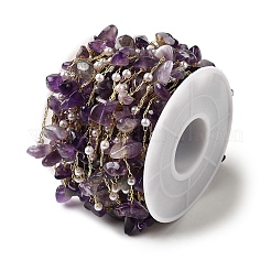 Chaînes de perles d'améthyste naturelles faites à la main&nbsp;CHC-F020-02G-06