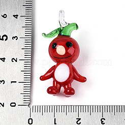 Ciondoli a forma di ravanello in cartone animato lavorati a lume fatti a mano&nbsp;LAMP-T025-10C