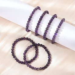 Bracciali di perline tratto naturali ametista&nbsp;X-BJEW-D446-B-47