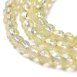 Chapelets de perles en verre transparent électrolytique&nbsp;GLAA-H021-01A-FR04
