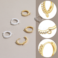 6 paire de boucles d'oreilles créoles en laiton&nbsp;KK-BBC0027-51A