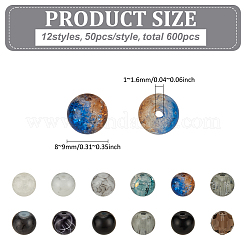 600 Stück 12 verschiedene Stile Backfarben-Glasperlen-Set&nbsp;DIY-FG0006-71