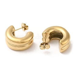 Pendientes redondos de acero inoxidable 304 con revestimiento iónico (IP)&nbsp;EJEW-Z022-28G