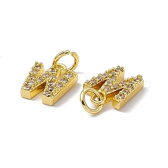 Véritable micro-pavé en laiton plaqué 18k or véritable breloques en zircone cubique transparente&nbsp;KK-E068-VB452-W