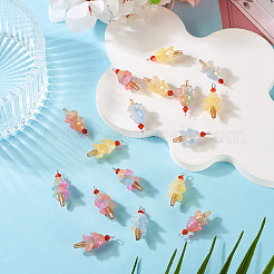 20 Stück 4 Stile Glas Eis Anhänger&nbsp;PALLOY-TAC0242-03