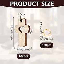 120 Uds colgantes de madera&nbsp;WOOD-NB0003-08