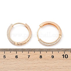 Orecchini a cerchio in ottone con zirconi cubici chiari micro pavè&nbsp;EJEW-K300-11G