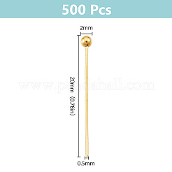 500 Stück Messing-Kugelkopfstifte&nbsp;KK-GO0001-57