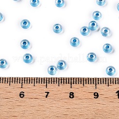 6/0 perle ronde en verre de couleur intérieure transparente&nbsp;SEED-N006-004D